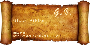 Glasz Viktor névjegykártya